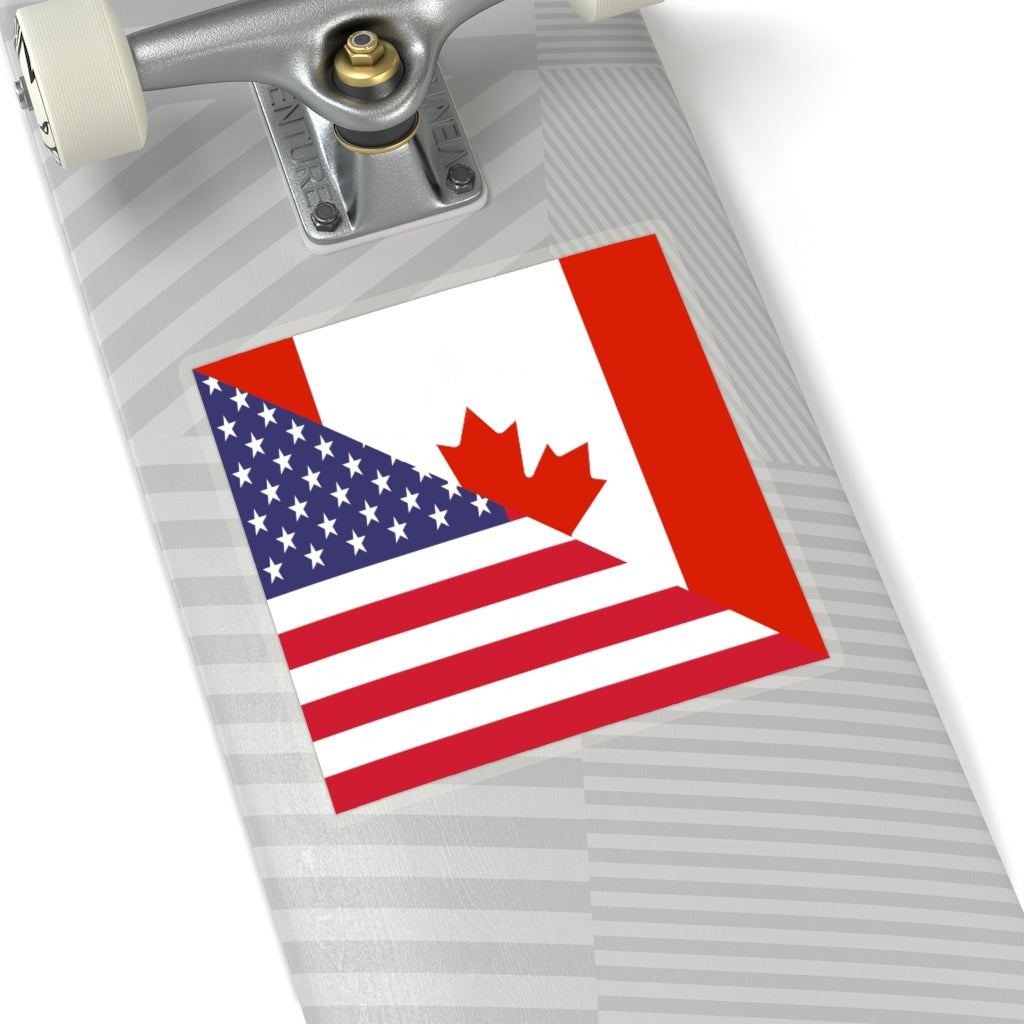 Canadian American Flag Sticker | Canada USA Stickers