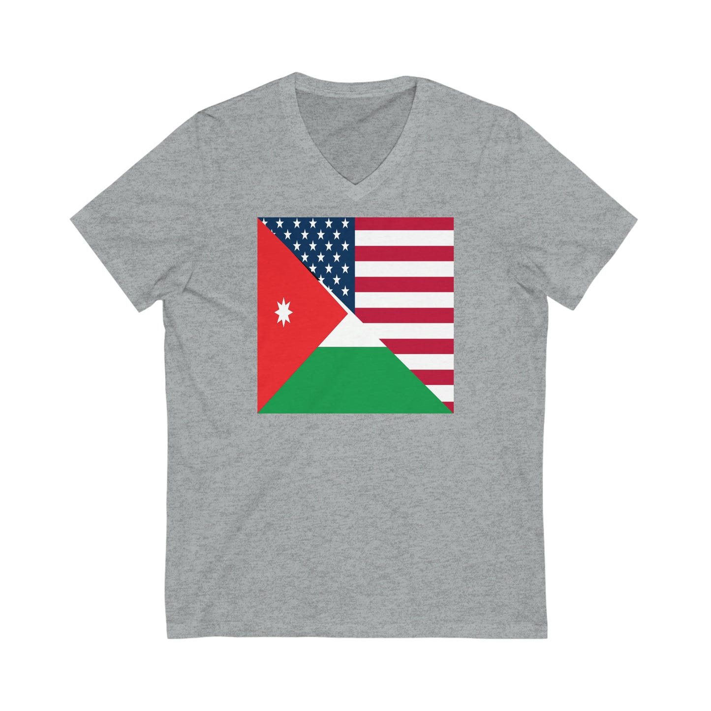 Jordan American Flag Half Jordanian USA V-Neck T-Shirt | Unisex Vee Shirt