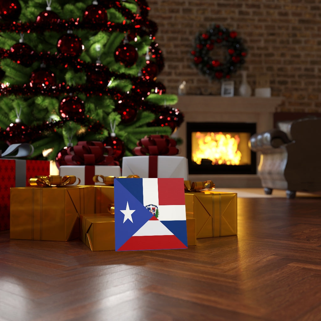 Puerto Rican Dominican Republic Flag Canvas Gallery Wraps | PR DR