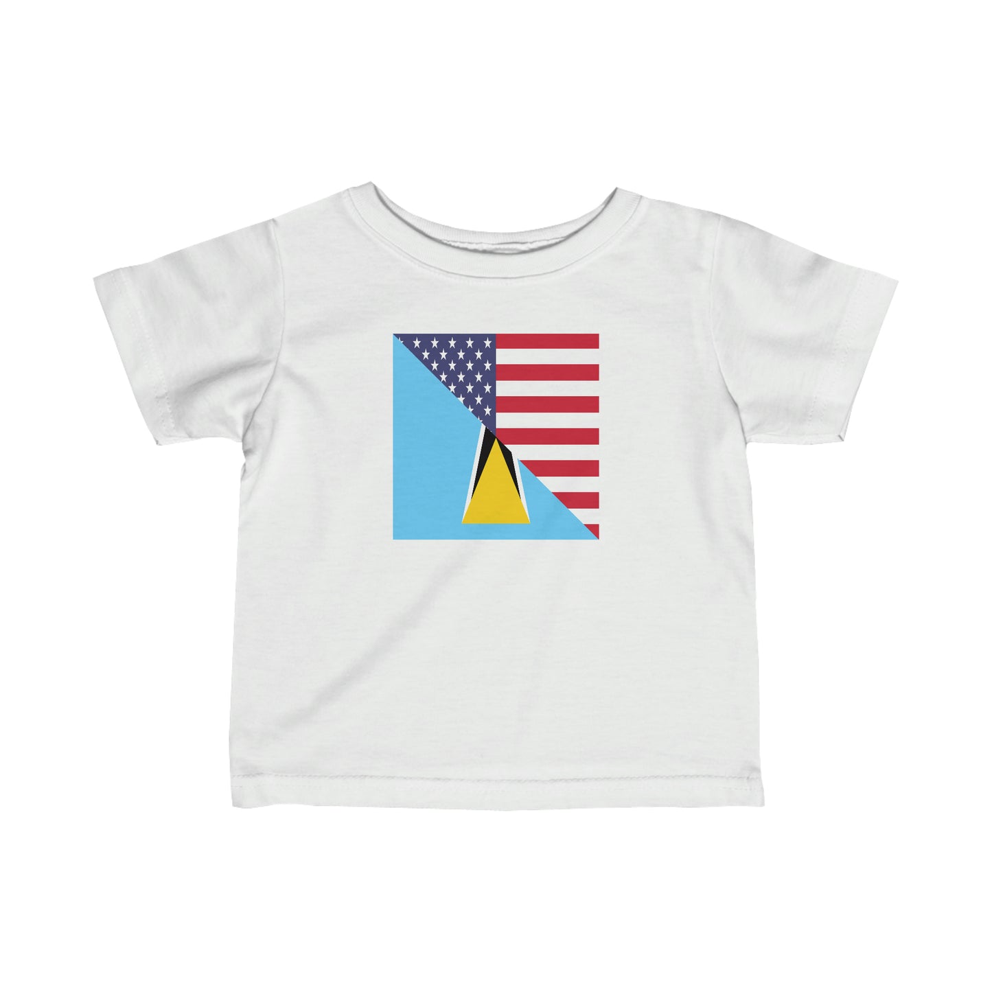 Infant St Lucian American Flag St Lucia USA Toddler Tee Shirt