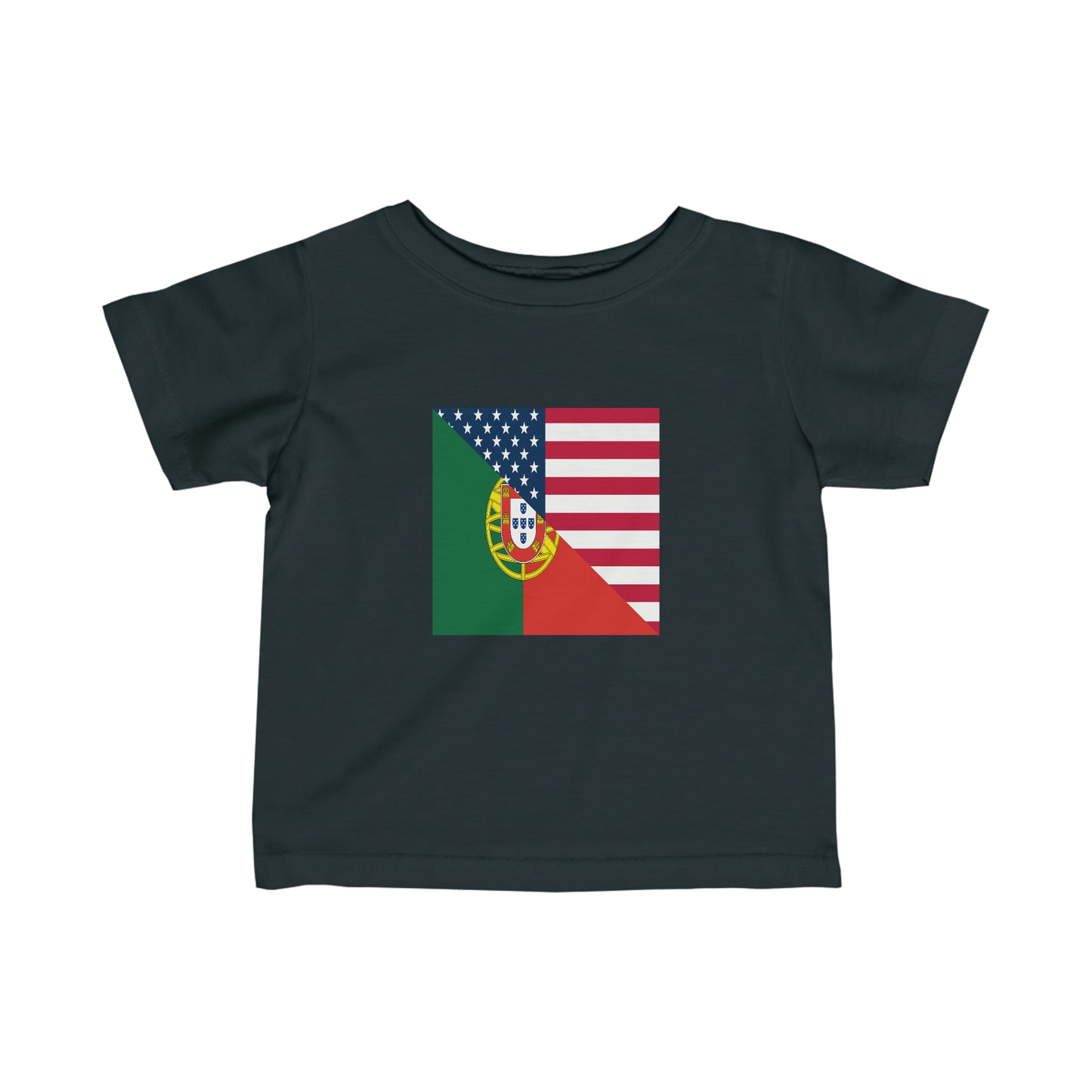 Infant Portugal American Flag Half Portuguese USA Toddler Tee Shirt