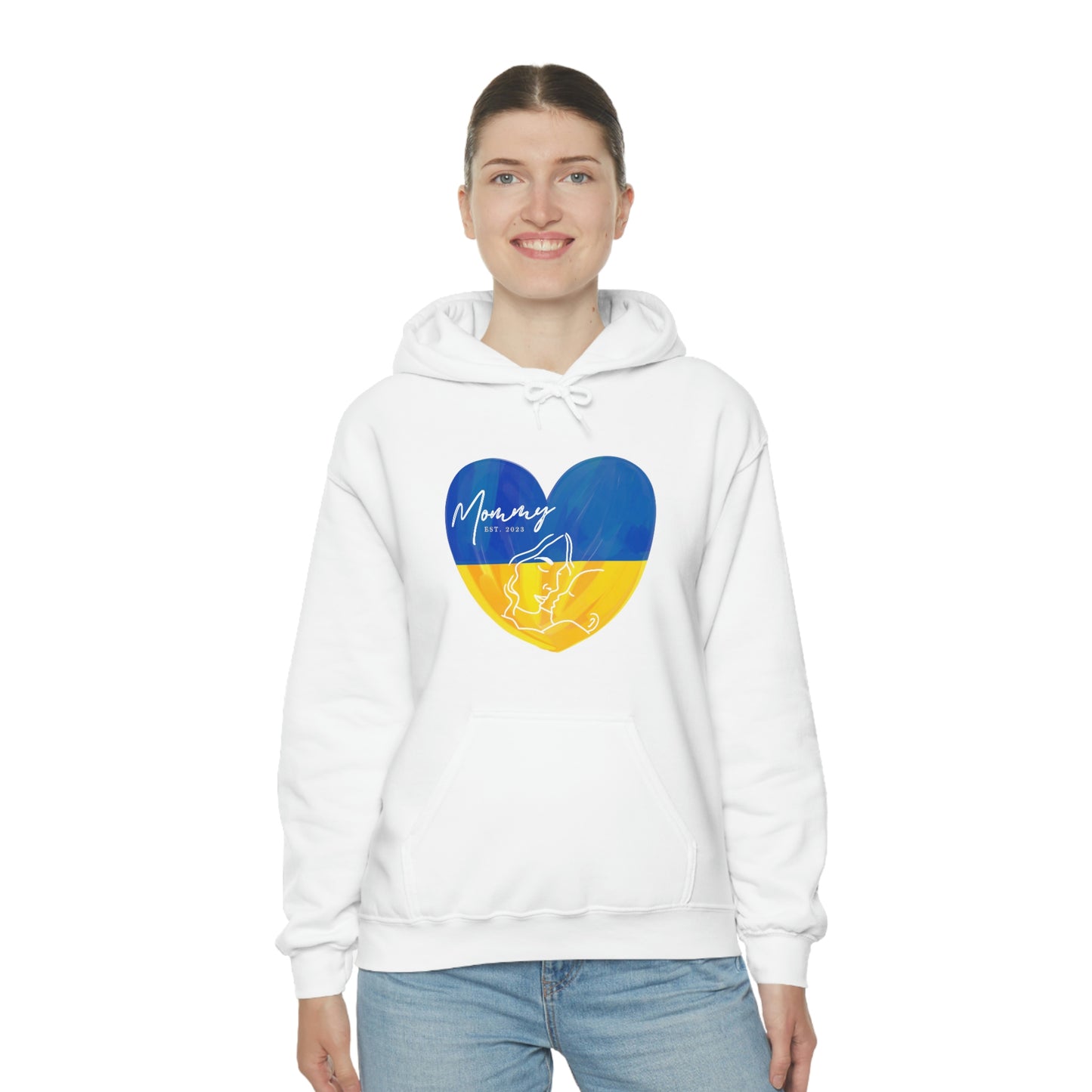 Ukraine Mommy Est 2023 Mothers Day Gift for Ukrainian MOM Hoodie | Unisex Pullover Hooded Sweatshirt