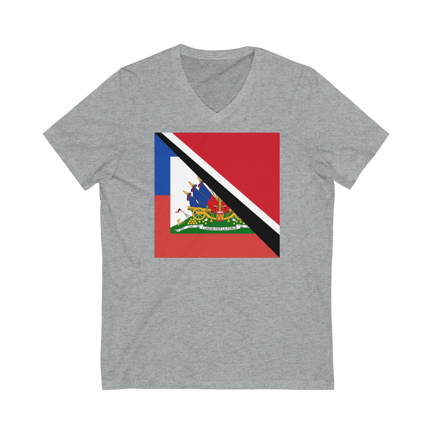 Haitian Trinidad and Tobago Flag Haitian Trini V-Neck T-Shirt | Unisex Vee Shirt