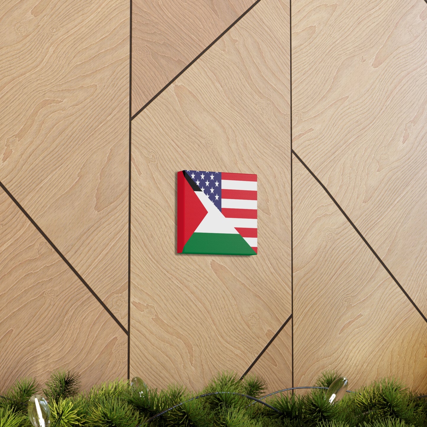 Palestine USA Flag Palestinian American Canvas Gallery Wraps | Wall Art