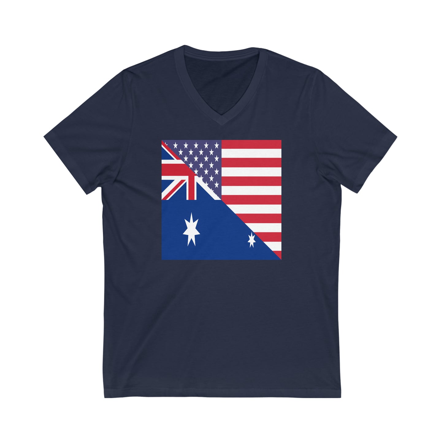 Australian American Flag Australia USA V-Neck T-Shirt | Unisex Vee Shirt