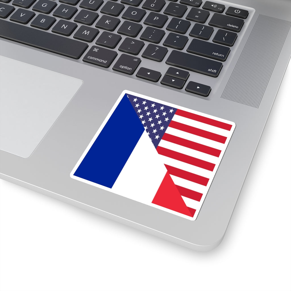 French American Flag Sticker | France USA Stickers