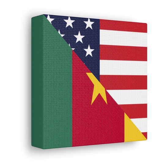 Cameroon American Flag Cameroonian USA Canvas Gallery Wraps | Wall Art