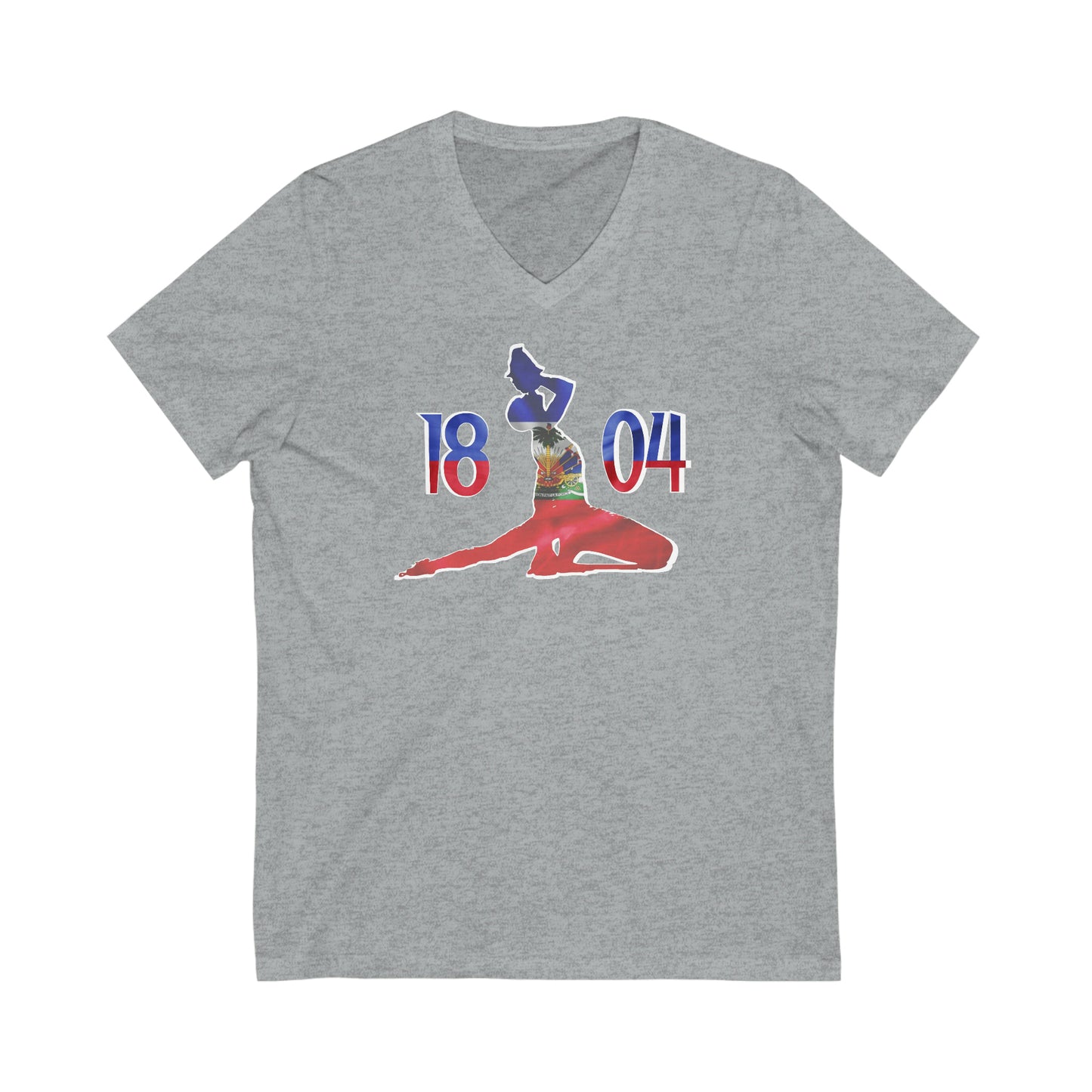 Haitian Flag 1804 Neg Mawon | Haitian Independence New Marron V-Neck T-Shirt | Unisex Vee Shirt