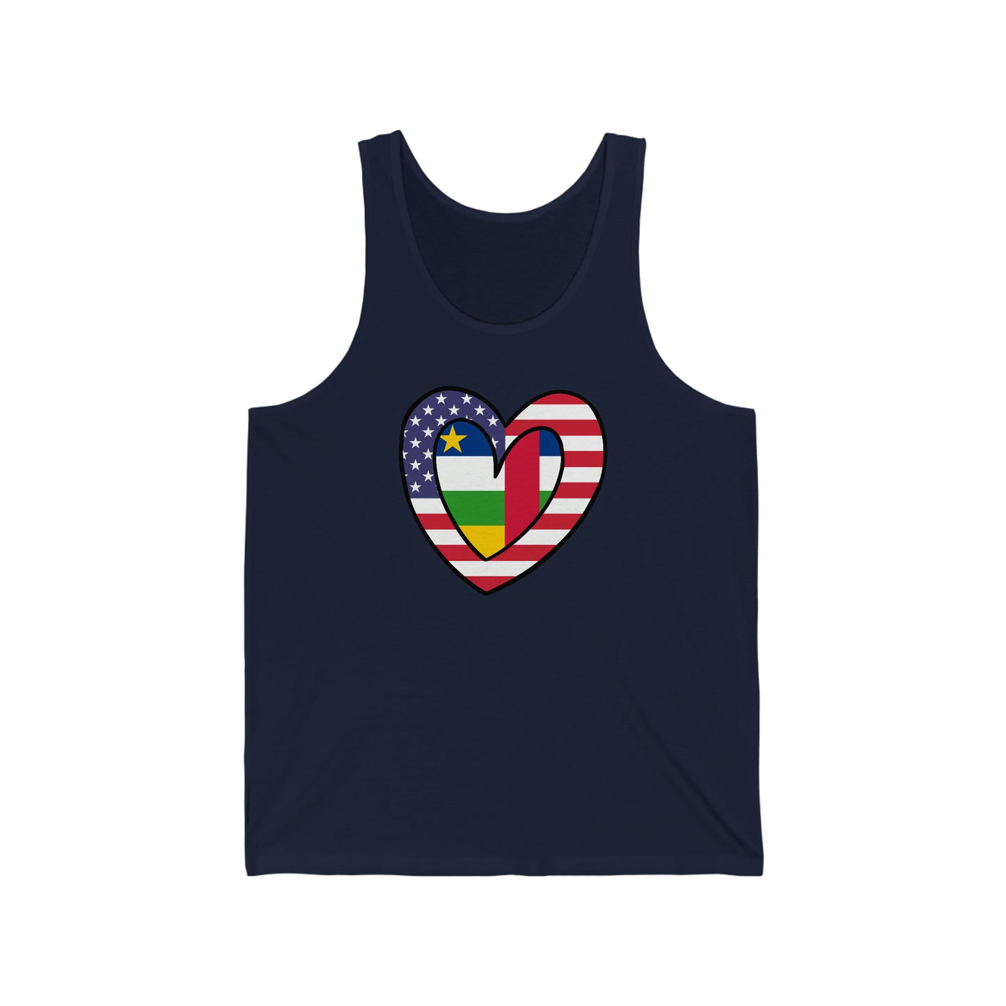 Central African Republic American Heart Valentines Day Wedding Gift Half Flag Tank Top