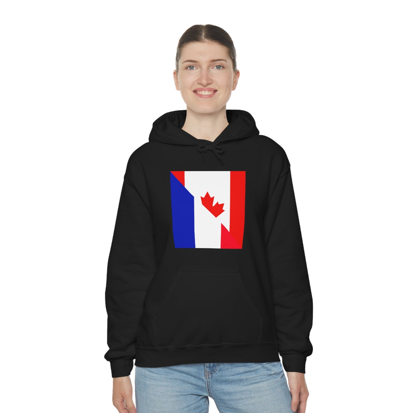 French Canadian Flag Hoodie | Unisex Half Canada France Pullover