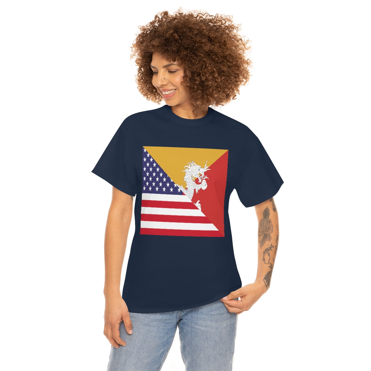 Bhutan American Flag Half Bhutanese USA T-Shirt | Unisex Tee Shirt