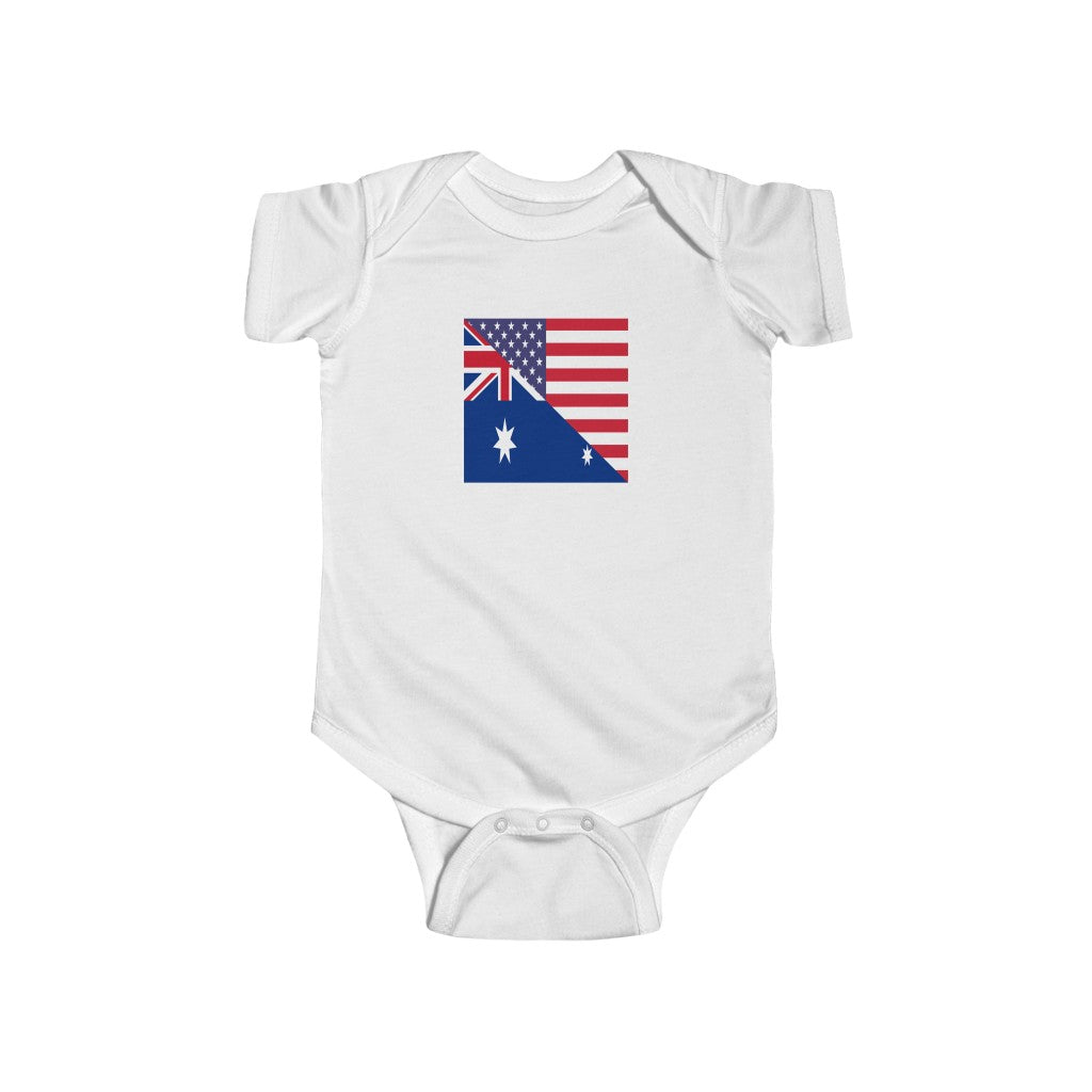 Australian American Flag Baby Bodysuit | Australia USA Baby Boy Girl