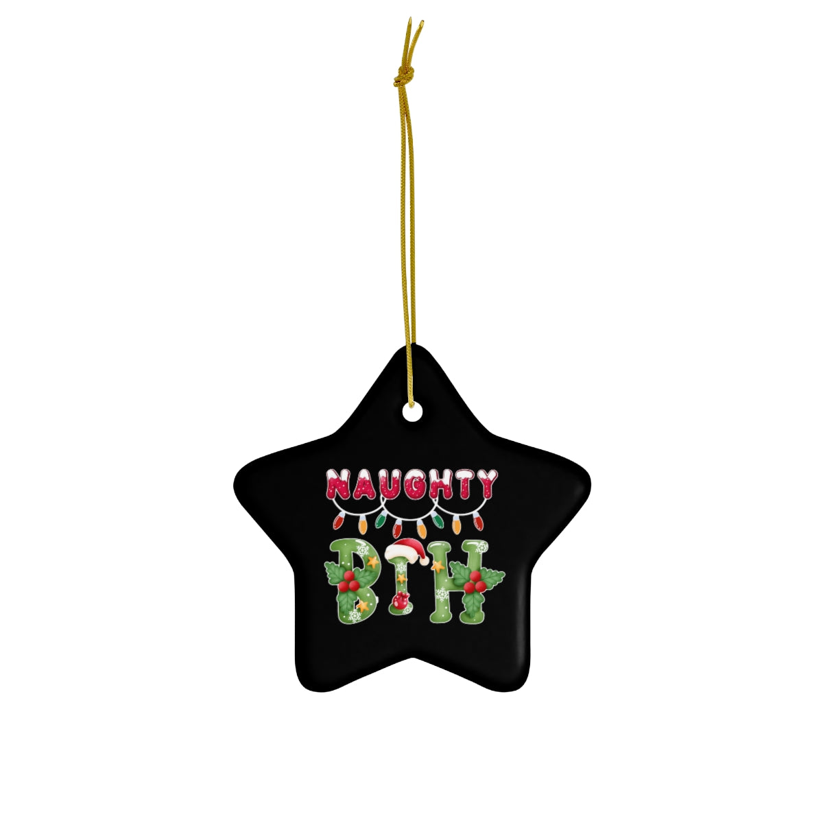 Naughty Bih Holiday Ceramic Ornaments | Not Nice Xmas Christmas Tree