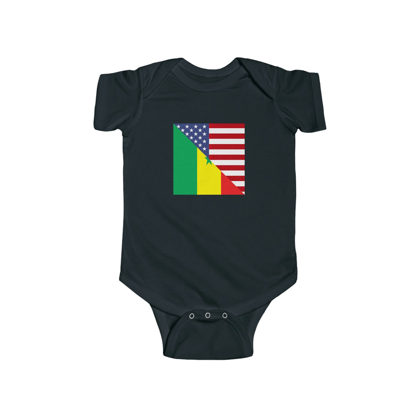 Senegalese American Flag Half Senegal USA Baby Bodysuit | Newborn Boy Girl