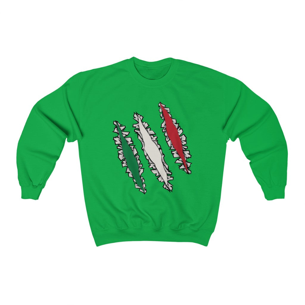 Slashed Italian Flag Sweatshirt | Italy Men Women Pullover