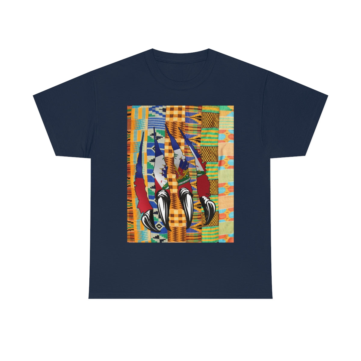 Haitian Panther Tee Shirt | Haiti Flag Kente T-Shirt