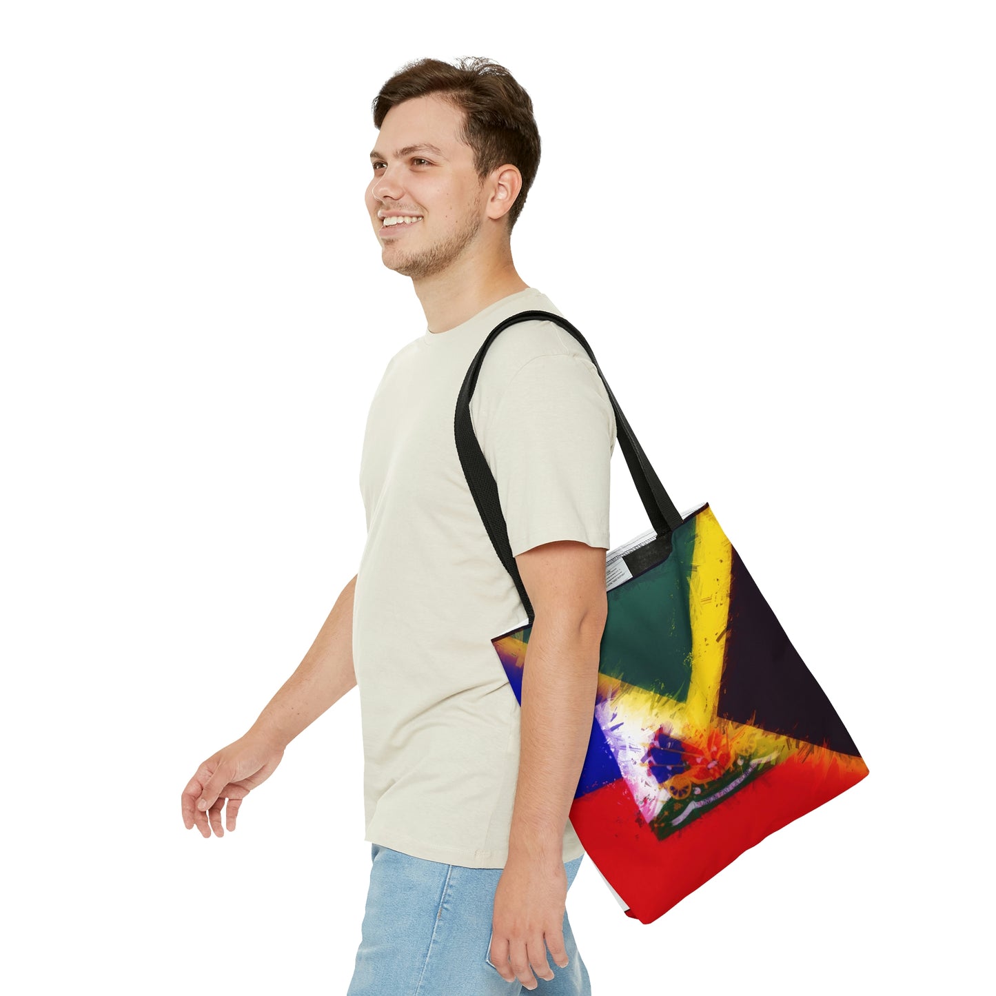 Haitian Jamaican Painted Flag | Haiti Jamaica Tote Bag | Shoulder Bag