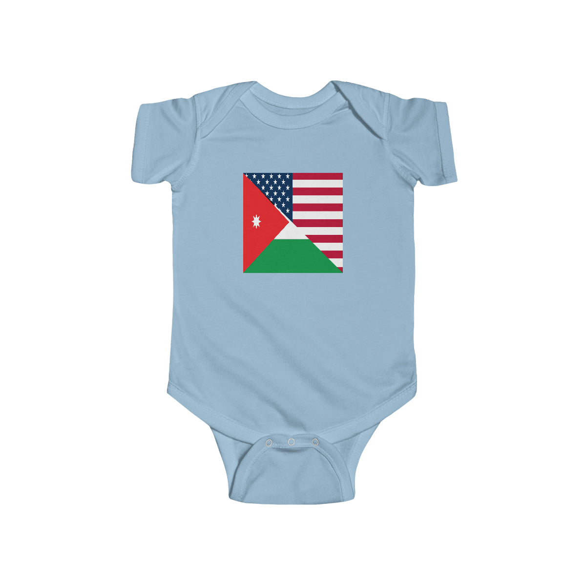 Jordan American Flag Half Jordanian USA Baby Bodysuit | Newborn Boy Girl