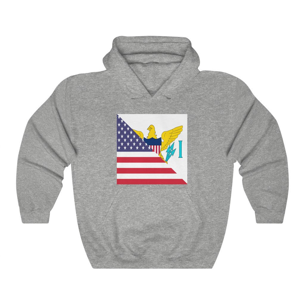 Virgin Islands American Flag Hoodie  | Unisex Half Islander USA Pullover