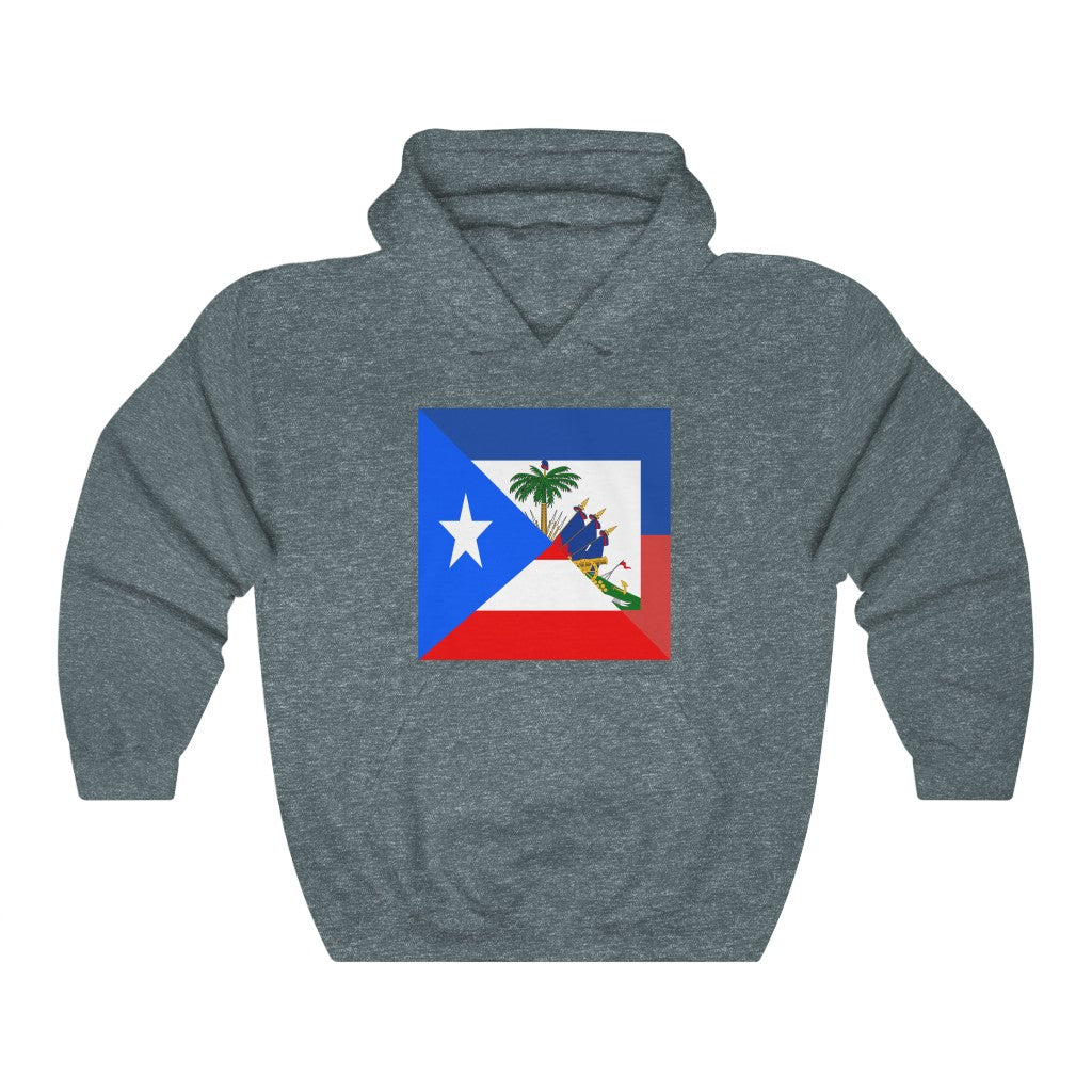 Haitian Puerto Rican Flag Hoodie | Unisex Boricua Haiti Men Women Pullover