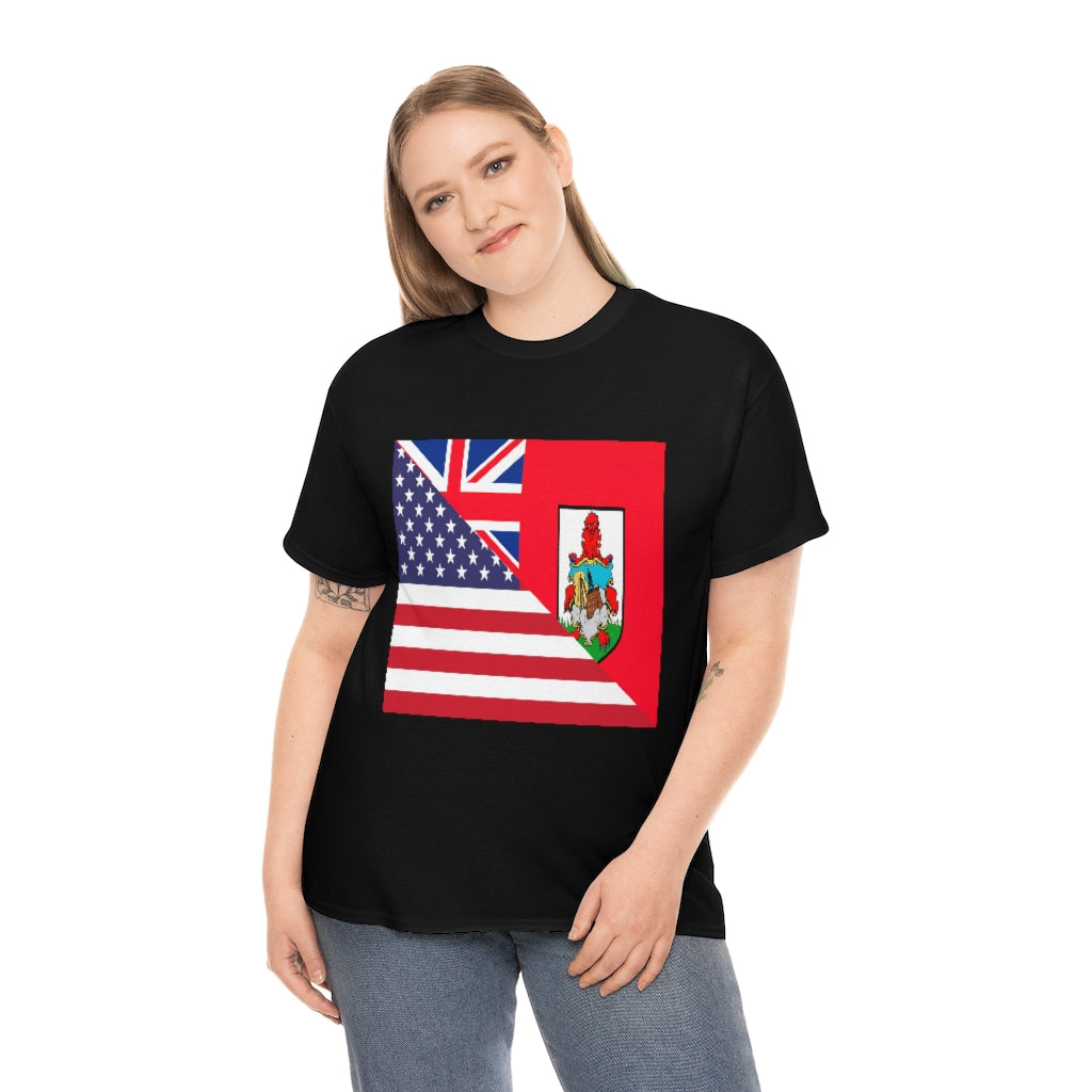 Bermudan American Flag Tee Shirt | Bermuda USA Tshirt