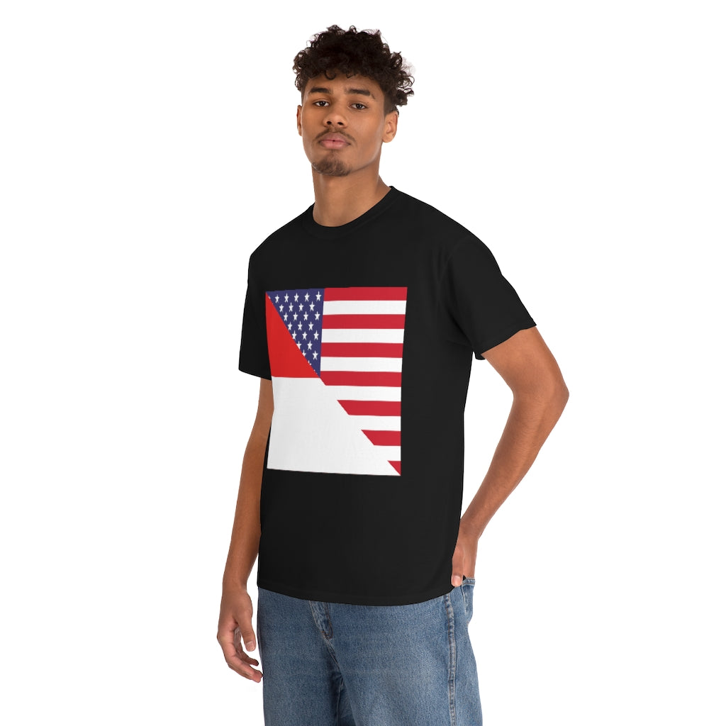 Indonesian American Flag Tee Shirt | Unisex Indonesia USA Tshirt