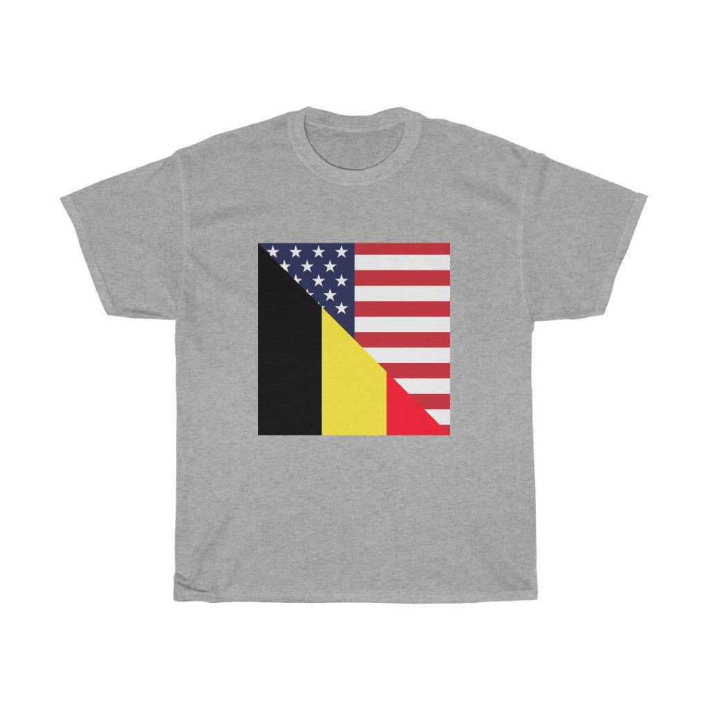 Belgium American Flag T-Shirt | Unisex Belgian USA Tee