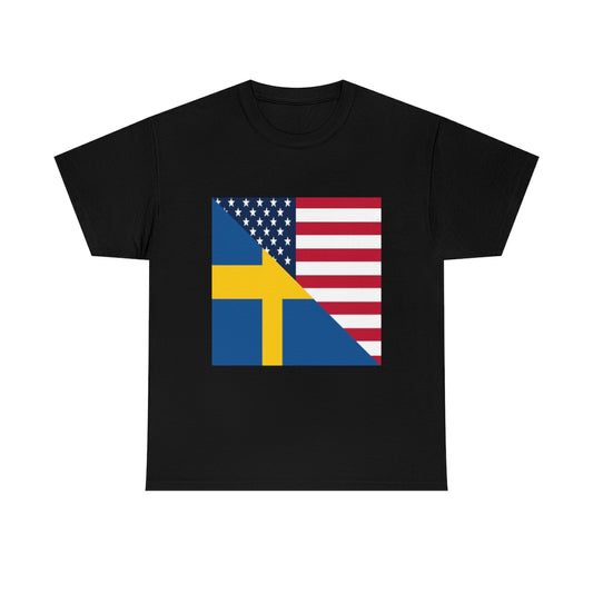 Swedish American Flag Tee Shirt | Unisex Sweden USA Tshirt