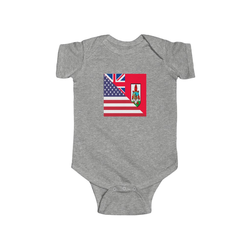 Bermudan American Flag Baby Bodysuit | Bermuda USA Newborn Boy Girl