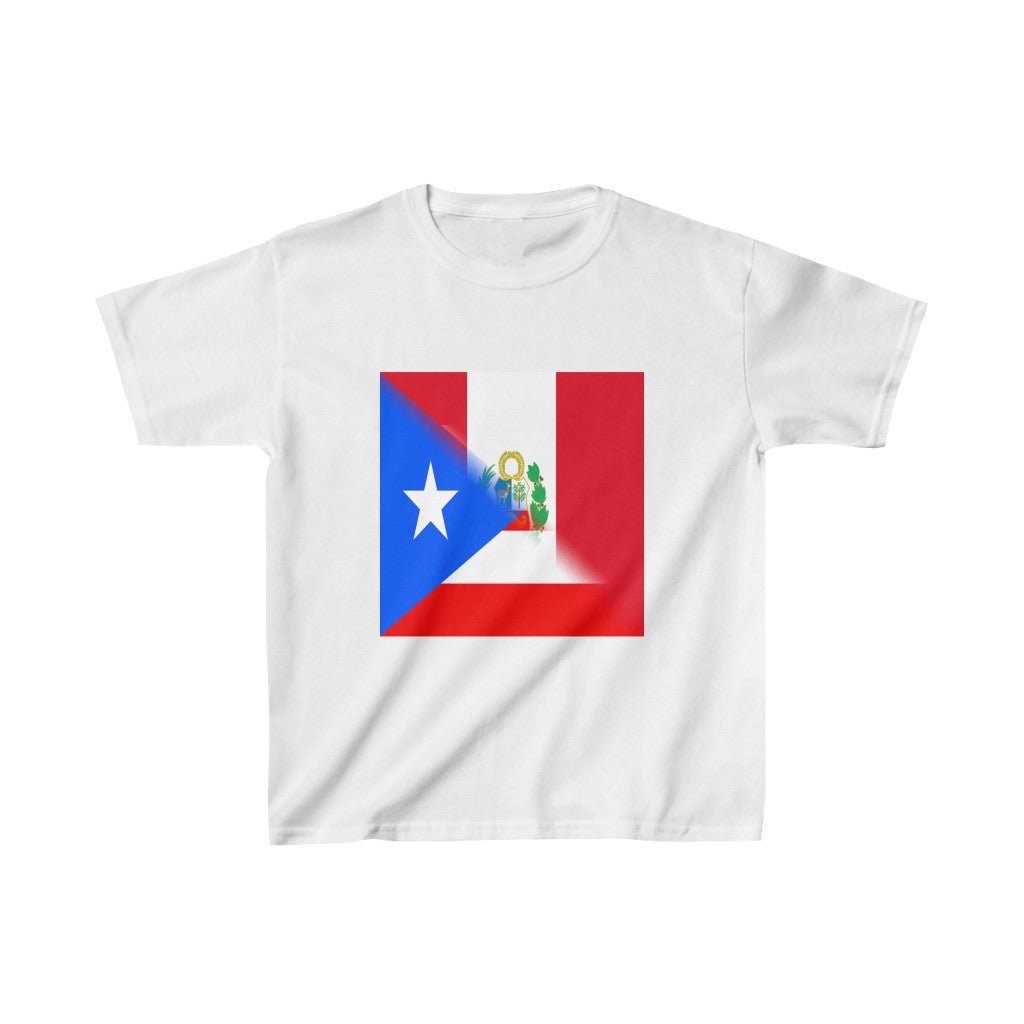 Kids Puerto Rican Peruvian Flag PR Peru T-Shirt | Unisex Tee Shirt