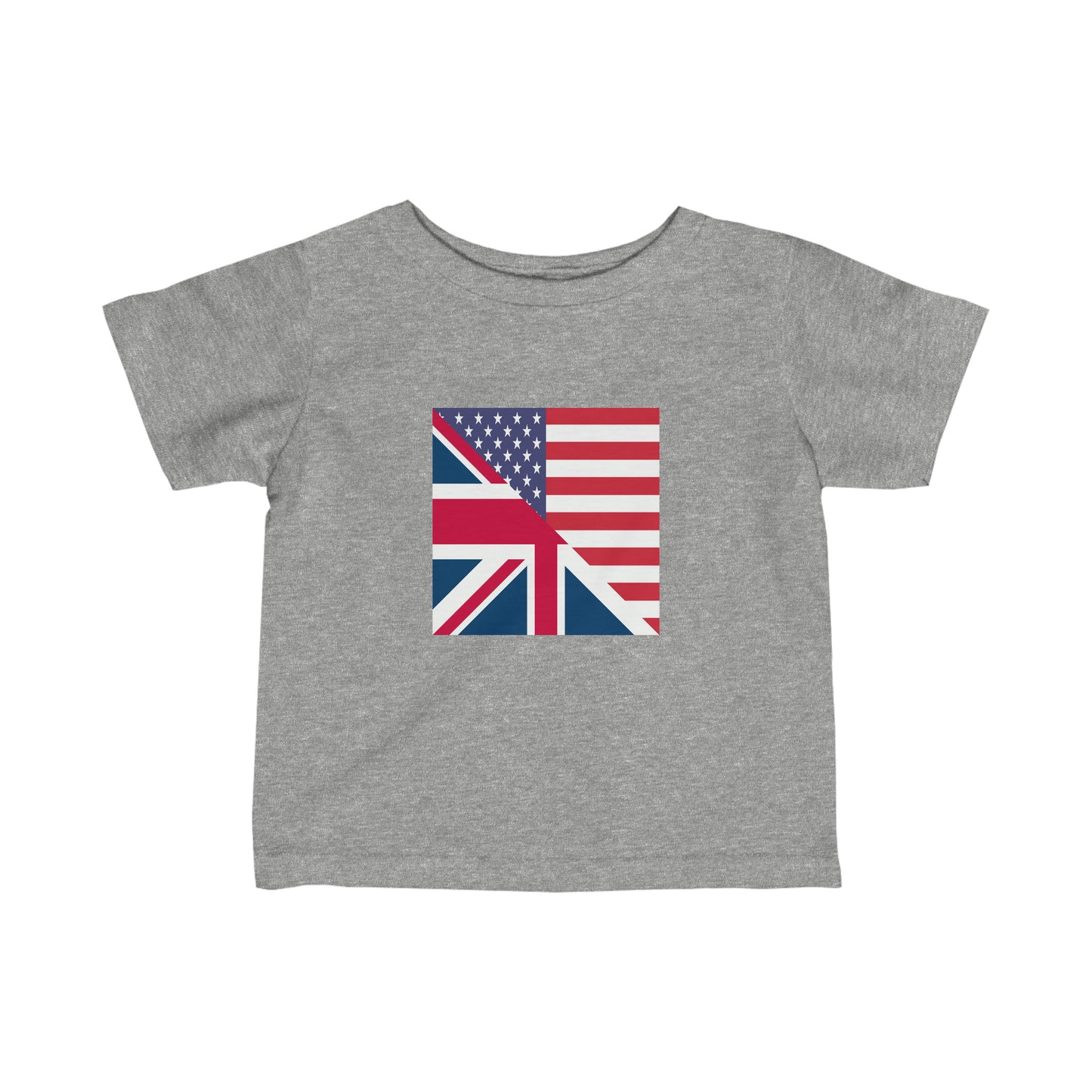 Infant English American Flag United Kingdom USA Toddler Tee Shirt