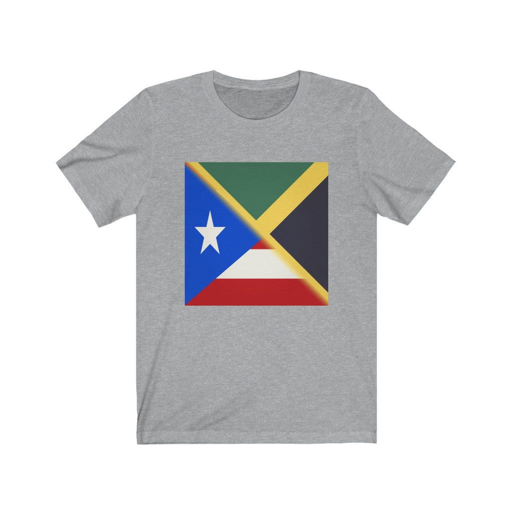 Half Jamaica Puerto Rico Flag T-Shirt | Jamaican PR Tee