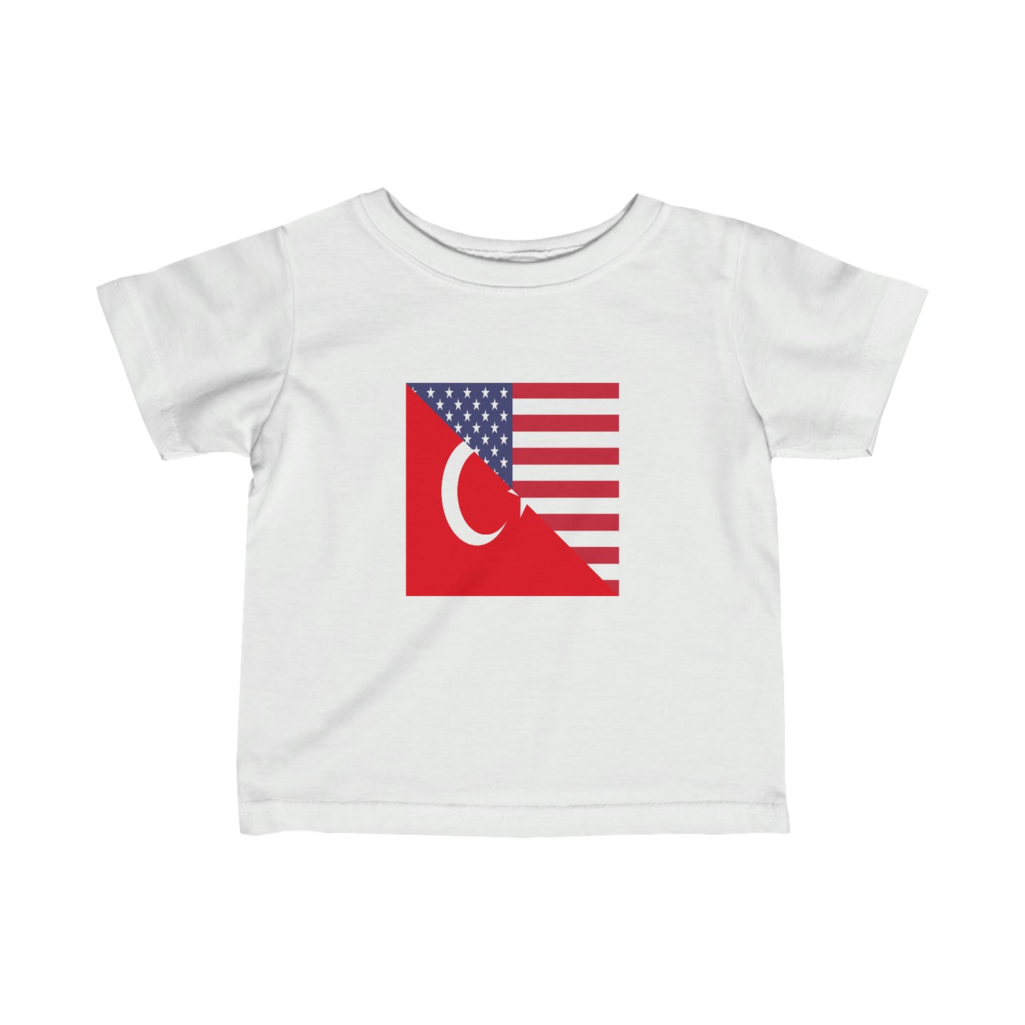 Infant Turkey American Flag Half Turkish USA Toddler Tee Shirt