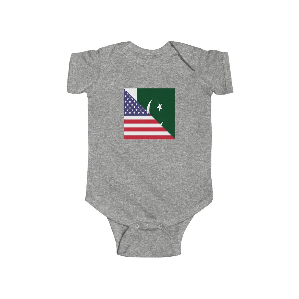 Pakistani American Flag Baby Bodysuit | Pakistan USA Newborn Boy Girl