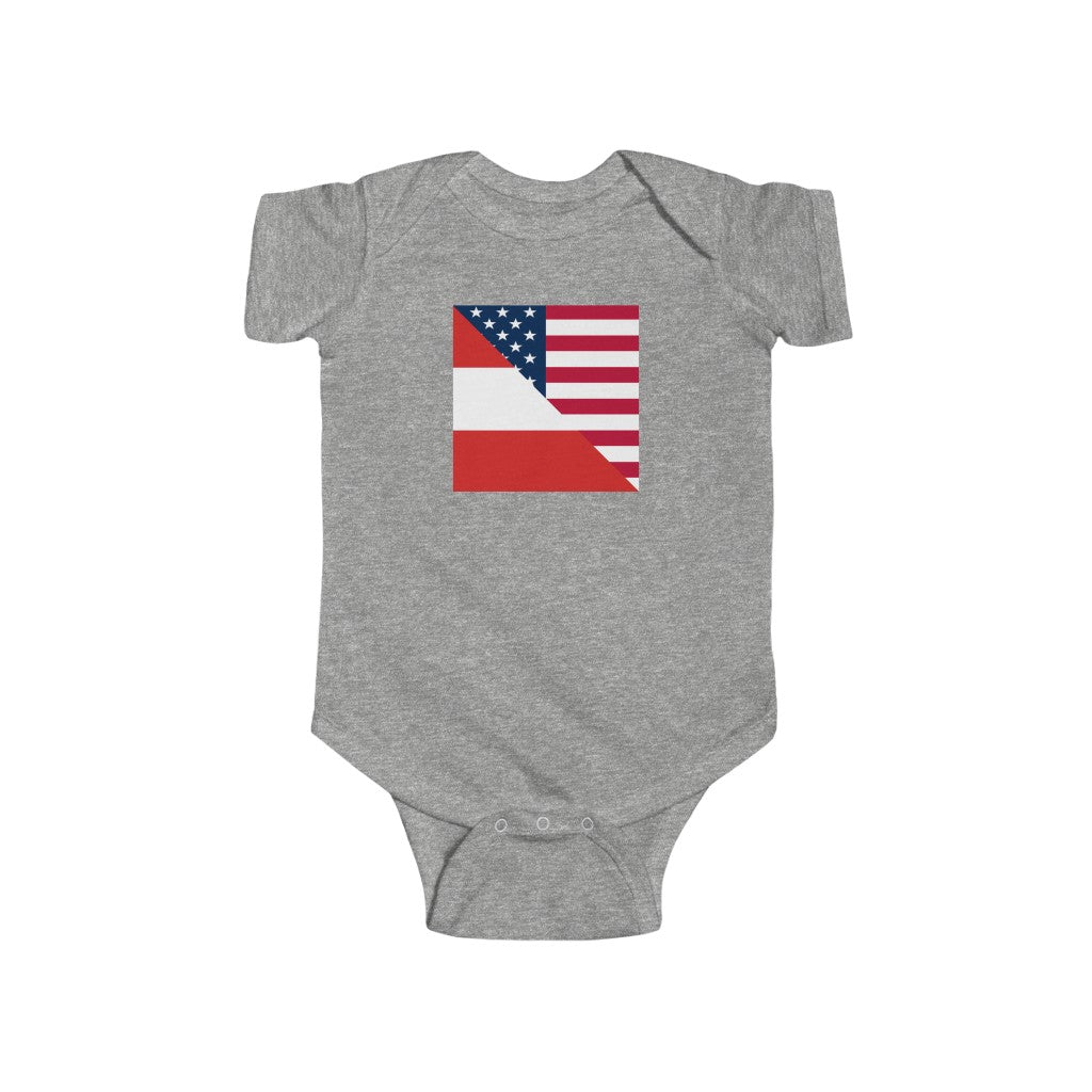 Austria American Flag Baby Bodysuit | Unisex Austrian USA