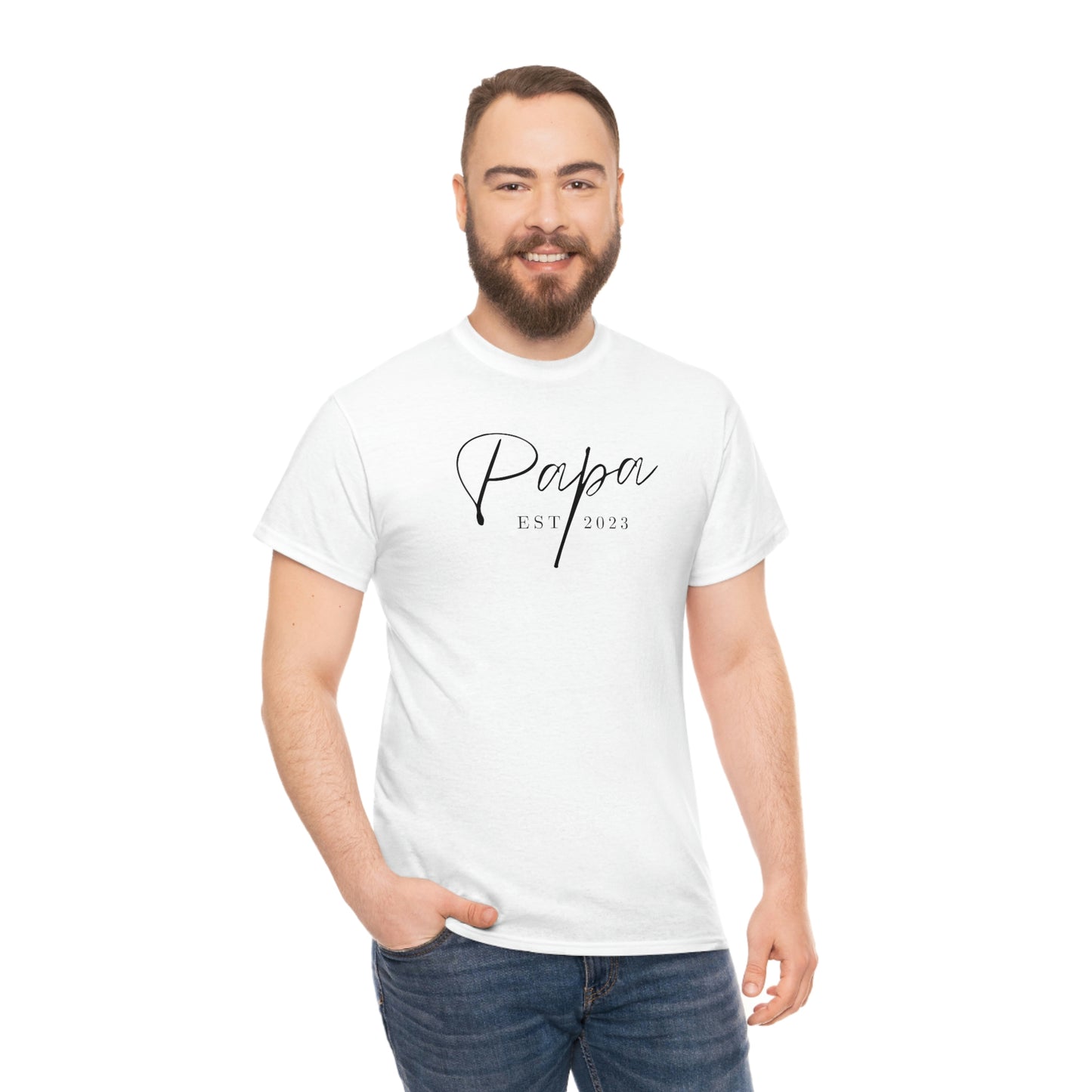 Papa Est 2023 Fathers Day Gift for Dad 2 T-Shirt | Unisex Tee Shirt