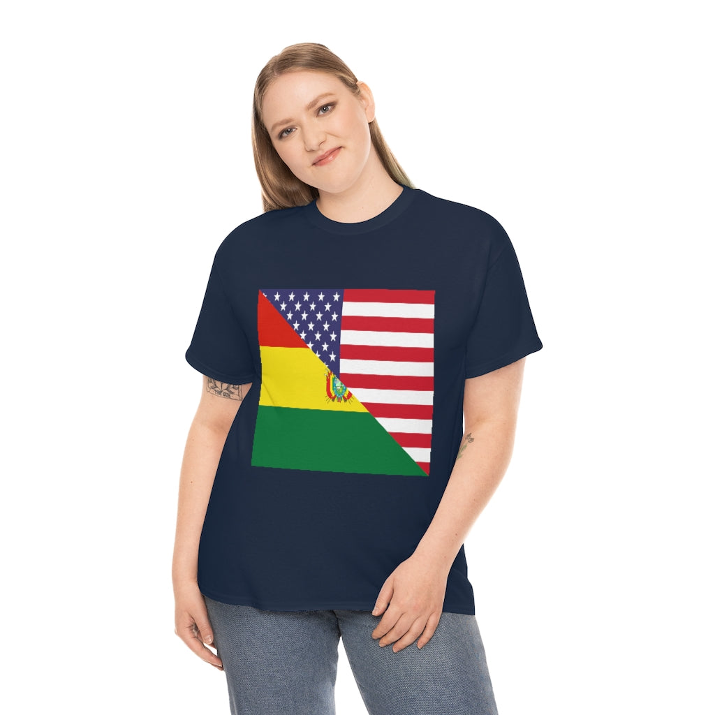 Bolivia American Flag Tee Shirt | Bolivian USA Tshirt