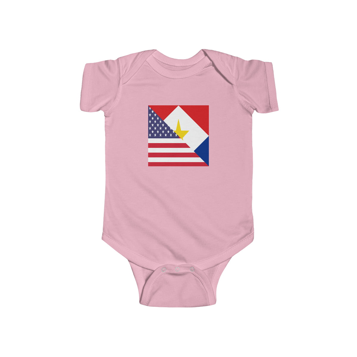 Saba American Flag Half Sabaean USA Baby Bodysuit | Newborn Boy Girl