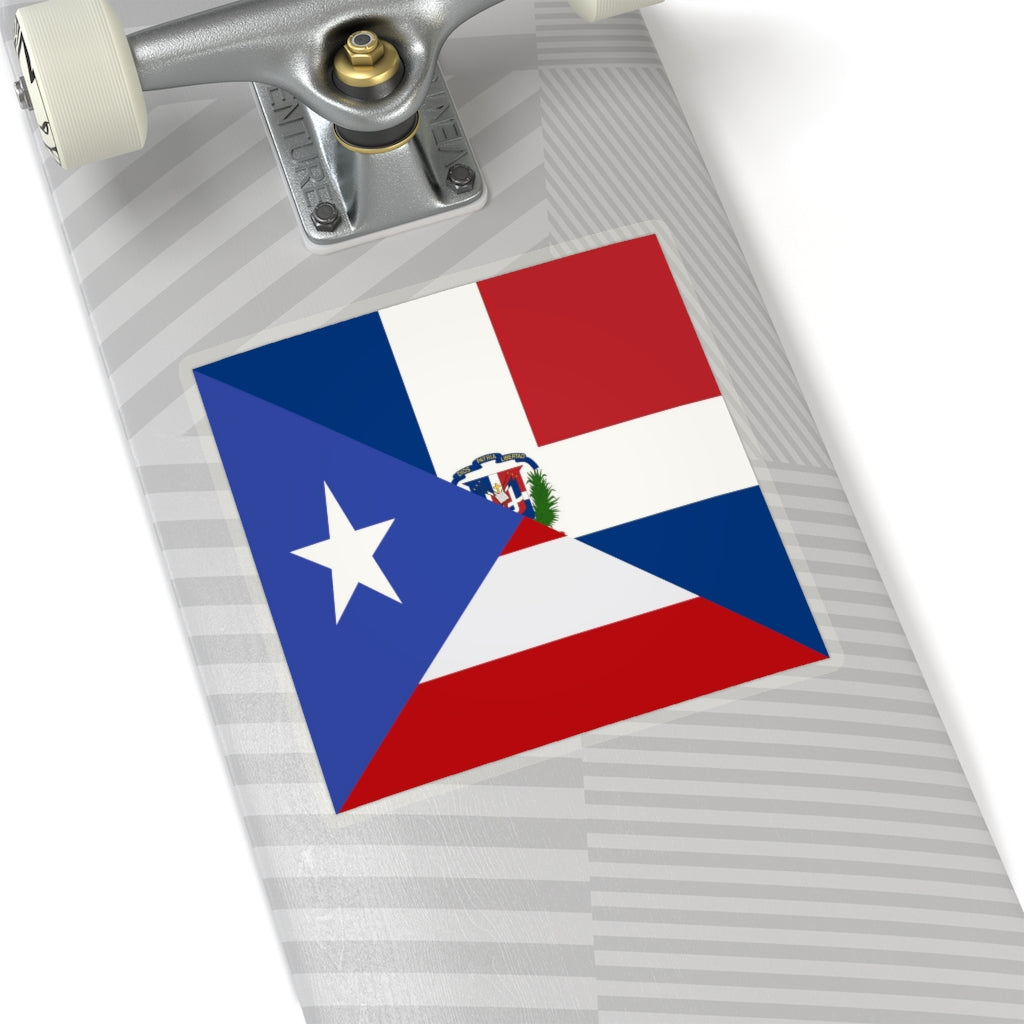 Puerto Rico Dominican Republic Flag Sticker | PR USA Accessory