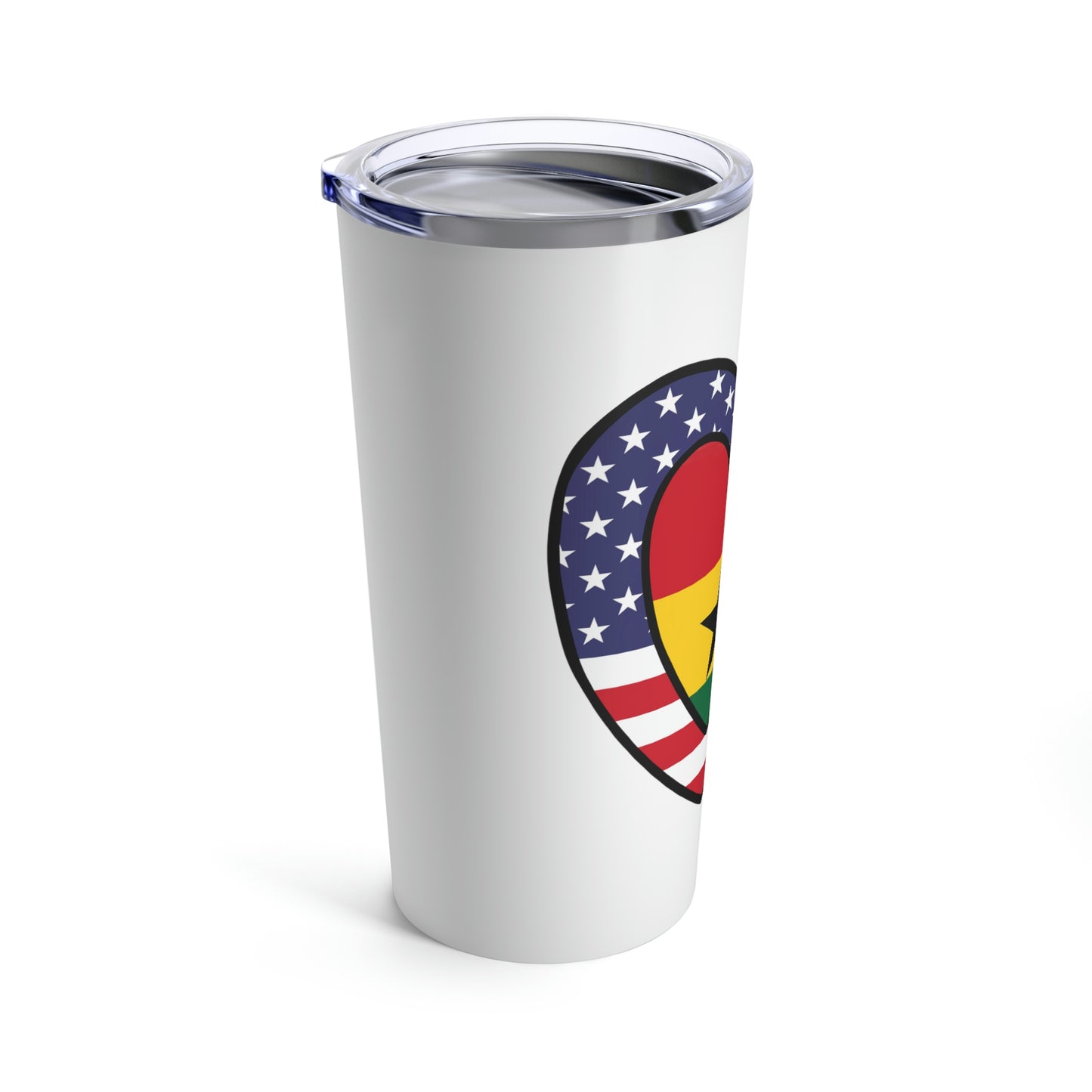 American Ghanaian Flag Heart Valentines Day Gift USA Ghana Tumbler 20oz