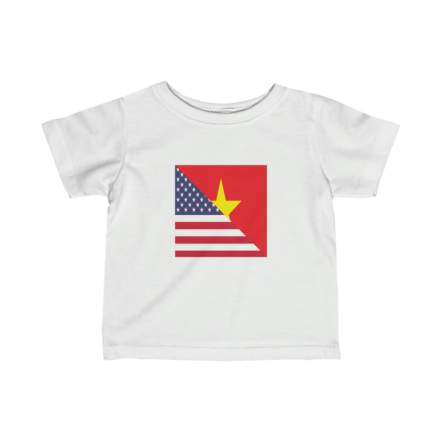 Infant Vietnamese American Flag Half Vietnam USA Toddler Tee Shirt