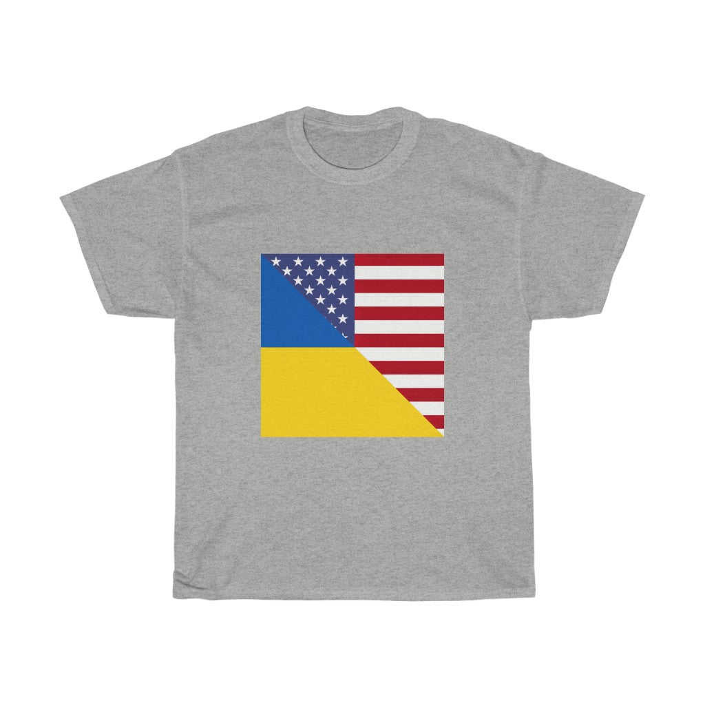 Ukraine America Flag T Shirt | USA Ukrainian American Tee