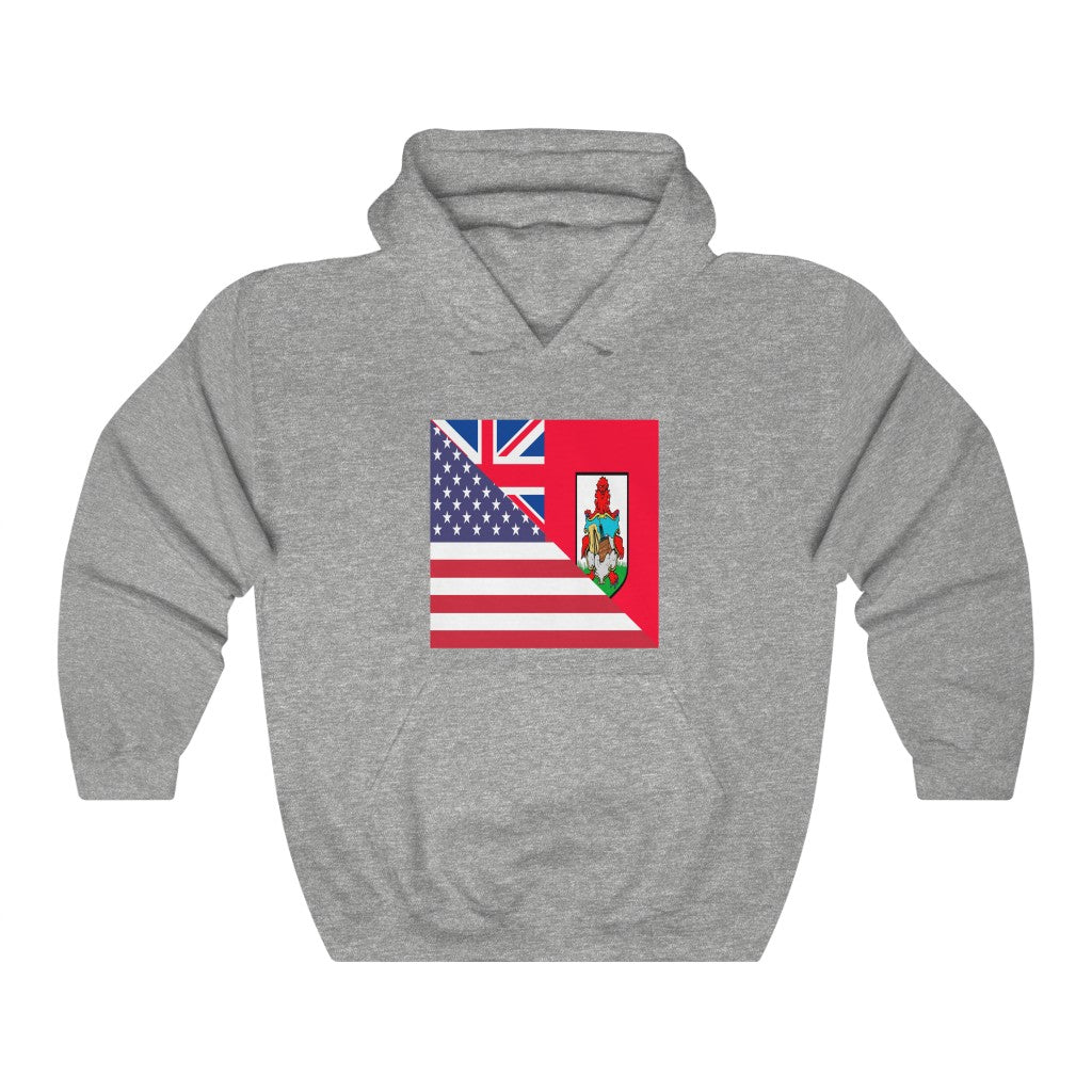 Bermuda American Flag Hoodie  | Unisex Half Bermudan USA Pullover