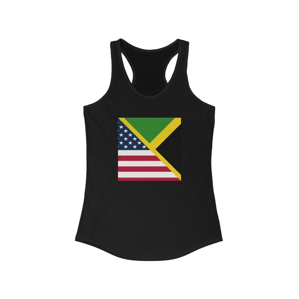 Women’s Jamaican American Flag Racerback Tank Top | Jamaica USA Shirt