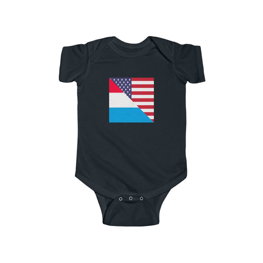 Luxembourg American Flag Baby Bodysuit | Luxembourger USA Newborn