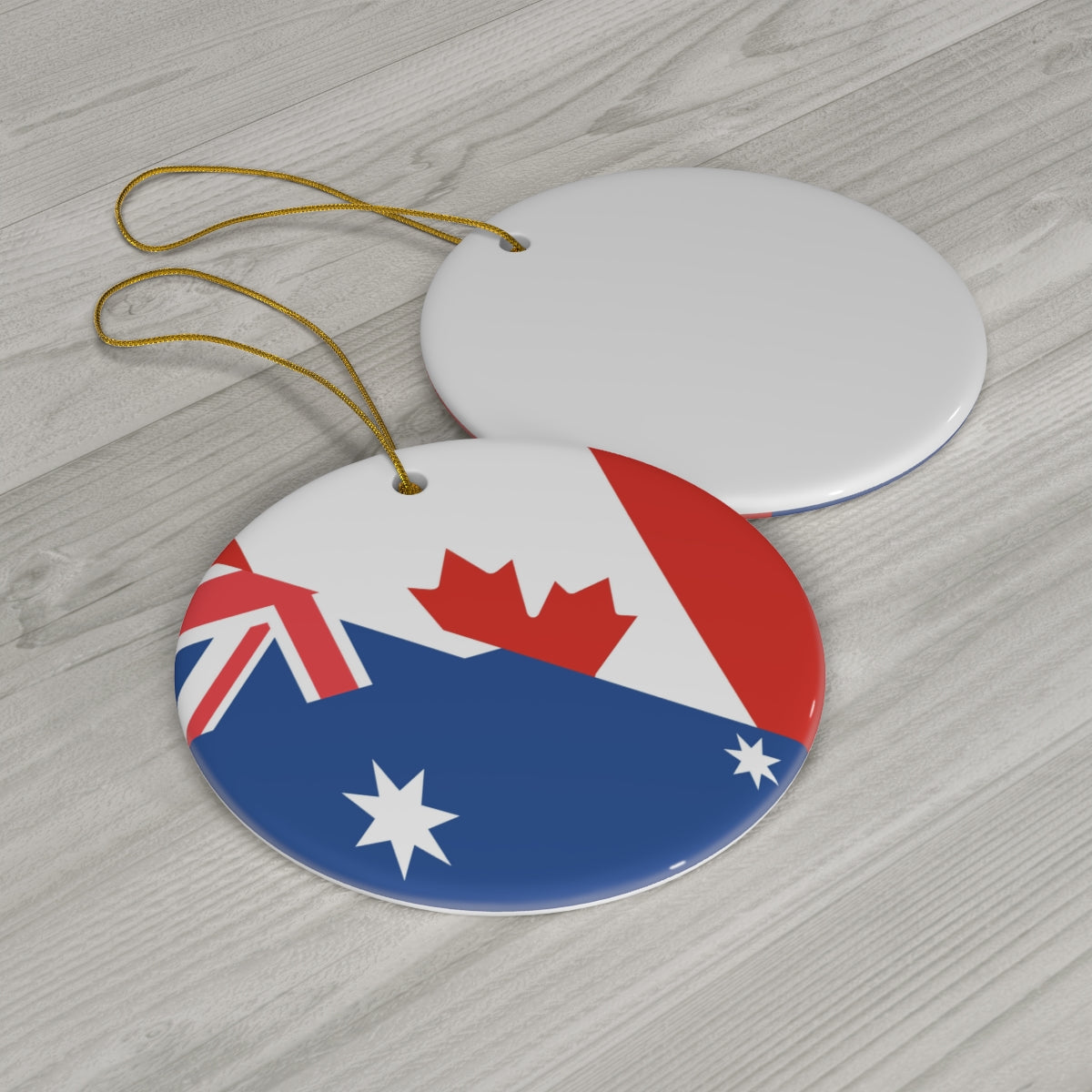 Australian Canadian Flag Ceramic Ornaments | Australia Canada Holiday Christmas Tree