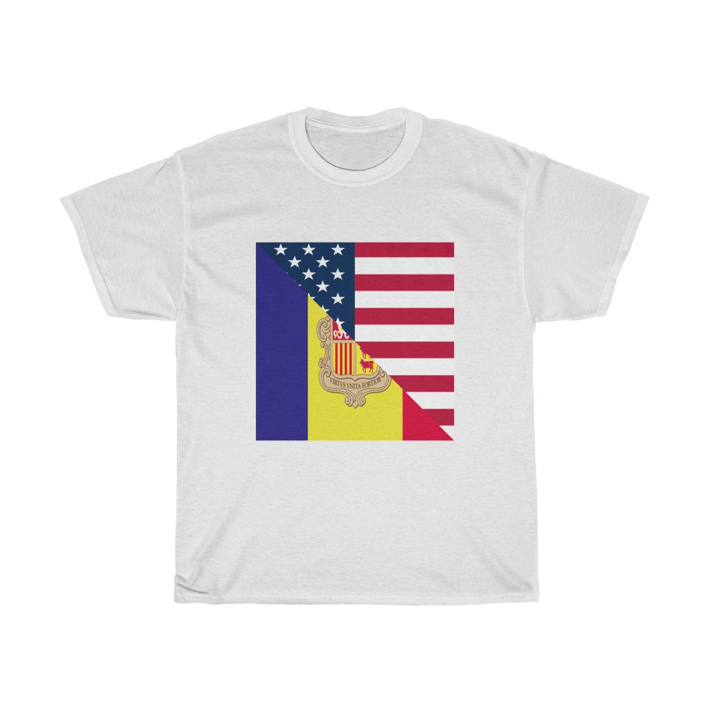 Andorran American Flag T-Shirt | Unisex Andorra USA Tee