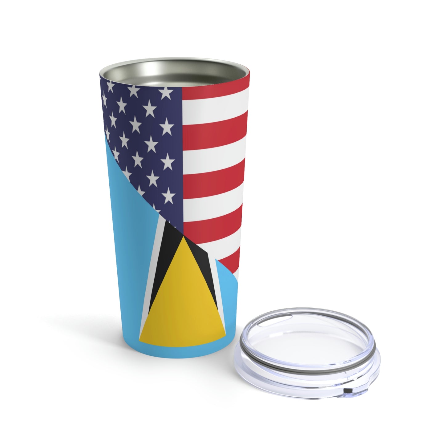 St Lucian American Flag St Lucia USA Tumbler 20oz