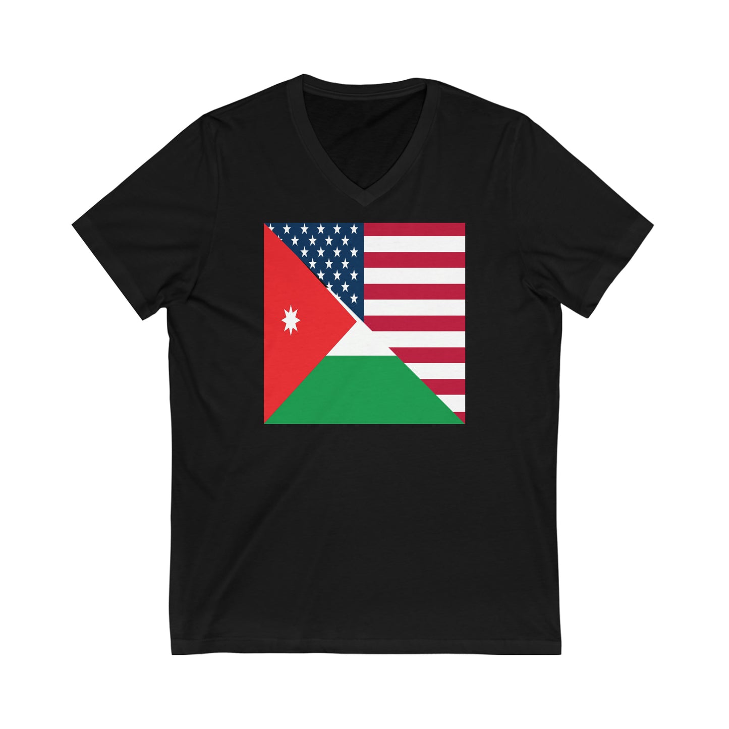 Jordan American Flag Half Jordanian USA V-Neck T-Shirt | Unisex Vee Shirt