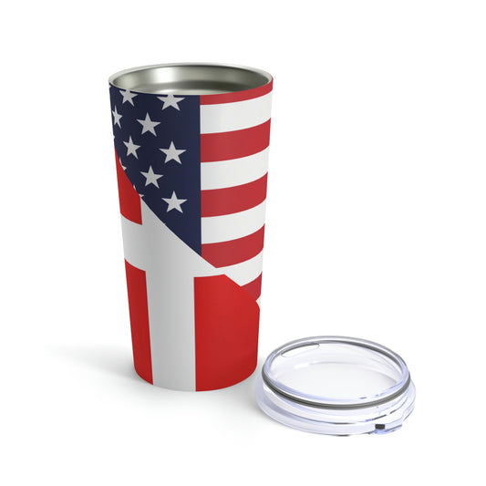 Denmark American Flag Danes Danish USA Tumbler 20oz